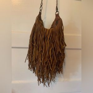 Steve Madden Brown PLeather Fringe Crossbody Bag